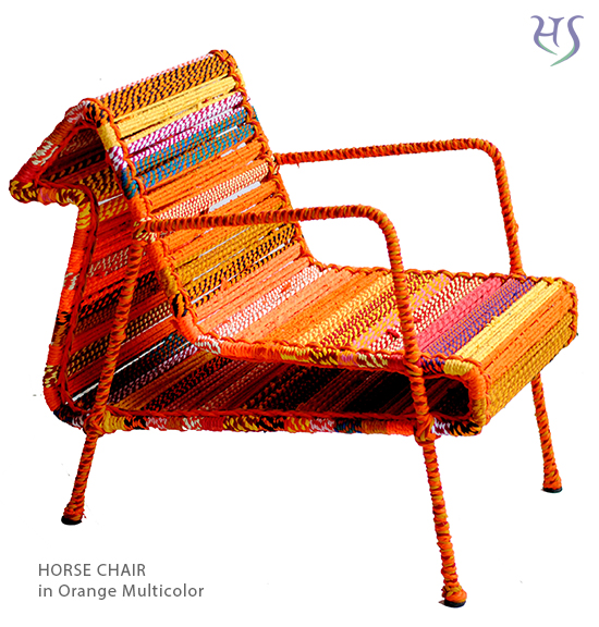 Horse Chair in Orange by Sahil & Sarthak Katran Collection
